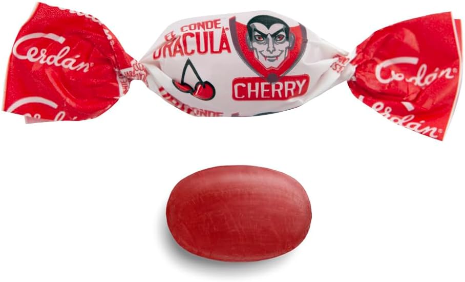 Caramelos Cerdán - Bonbons Dur Dracula Goût de Cerise | Sans Gluten et Sans Allergènes | Fêtes & Halloween | Sac 150 Bonbons - 500g