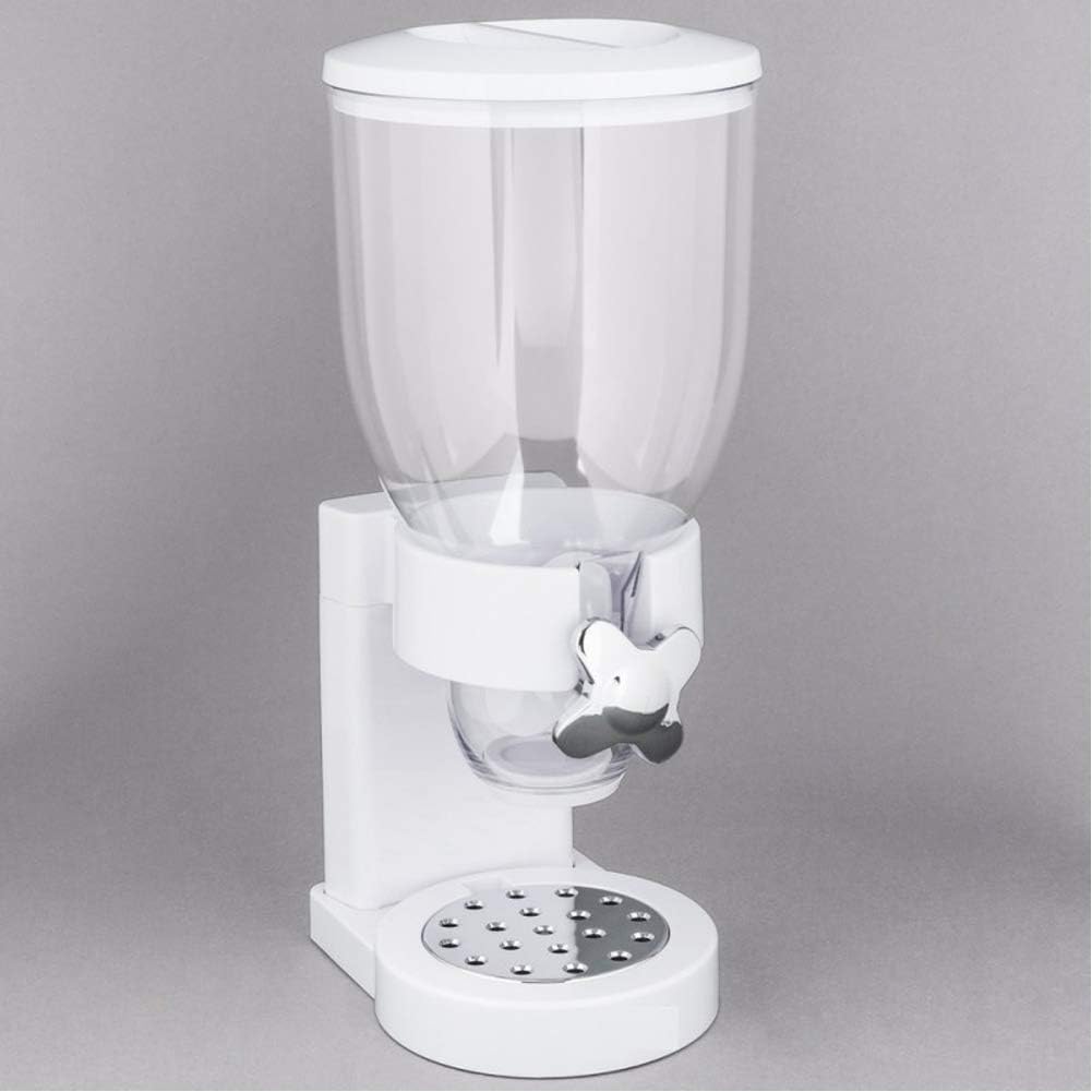 Distributeur de Stockage Distributeur de céréales, pâte à Bonbons, Fruits secs avec Roulette, récipient de 500 g et Distributeur intérieur (Blanc)