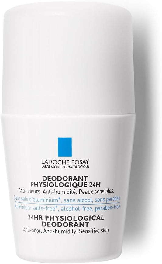LA ROCHE-POSAY – Déodorant Roll-On pour Femmes, Peau Sensible, Protection Naturelle Anti-Odeurs 24h – Pack de 3 – Vendu en Lot
