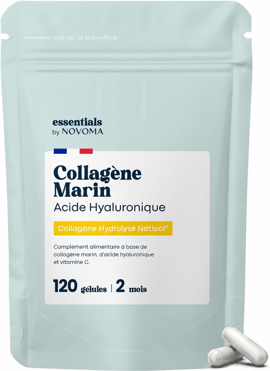 Collagene Marin + Acide Hyaluronique + Vitamine C, 120 Gélules - 2 Mois