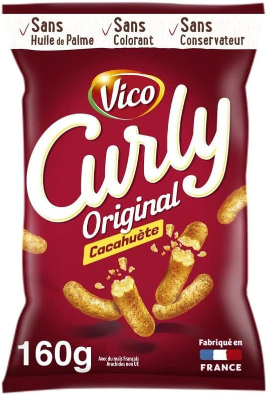 CURLY CACAHUETE FORMATO FAMILIAR 160G, VICO, LOTE DE 5