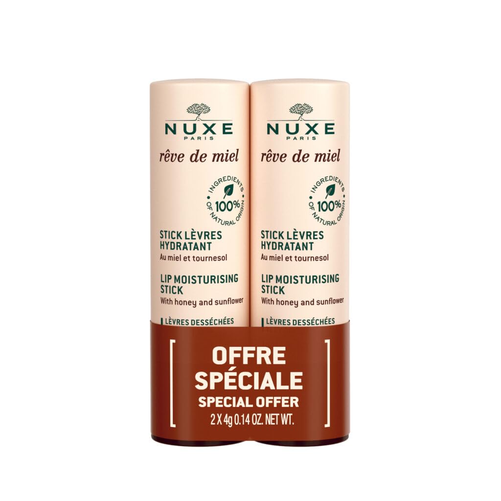 Nuxe Rêve de Miel Stick Lèvres Hydratant au Miel de Tournesol Lot de 2 x 4 g