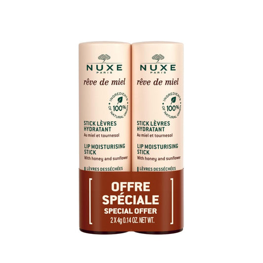 Nuxe Rêve de Miel Stick Lèvres Hydratant au Miel de Tournesol Lot de 2 x 4 g