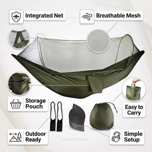 Camping Hammock with Mosquito Net Underquilt Portable Sleeping Tent for Travel