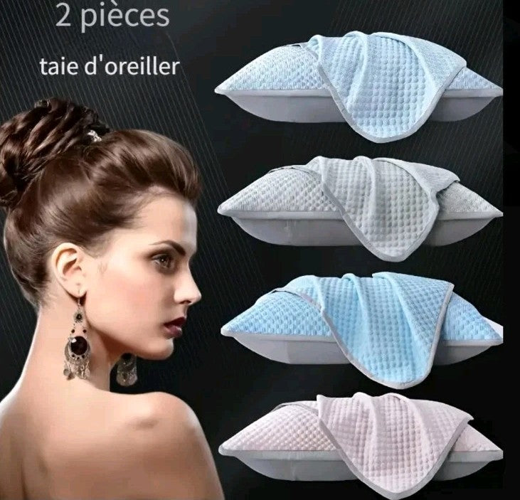 Taie d'oreiller Rafraîchissante Lot de 2 Housses d'oreiller Respirant 40x60cm