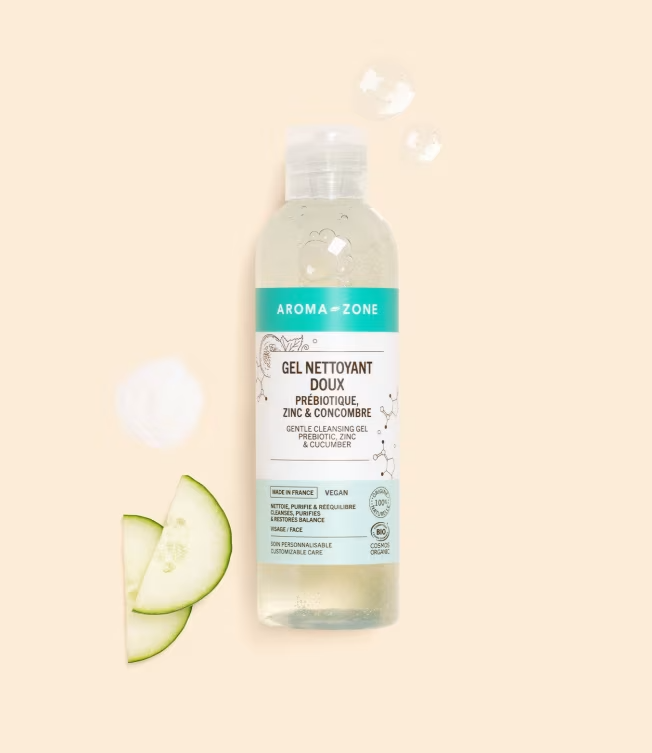 Aroma zone-Gel nettoyant doux Prébiotique, Zinc & Concombre