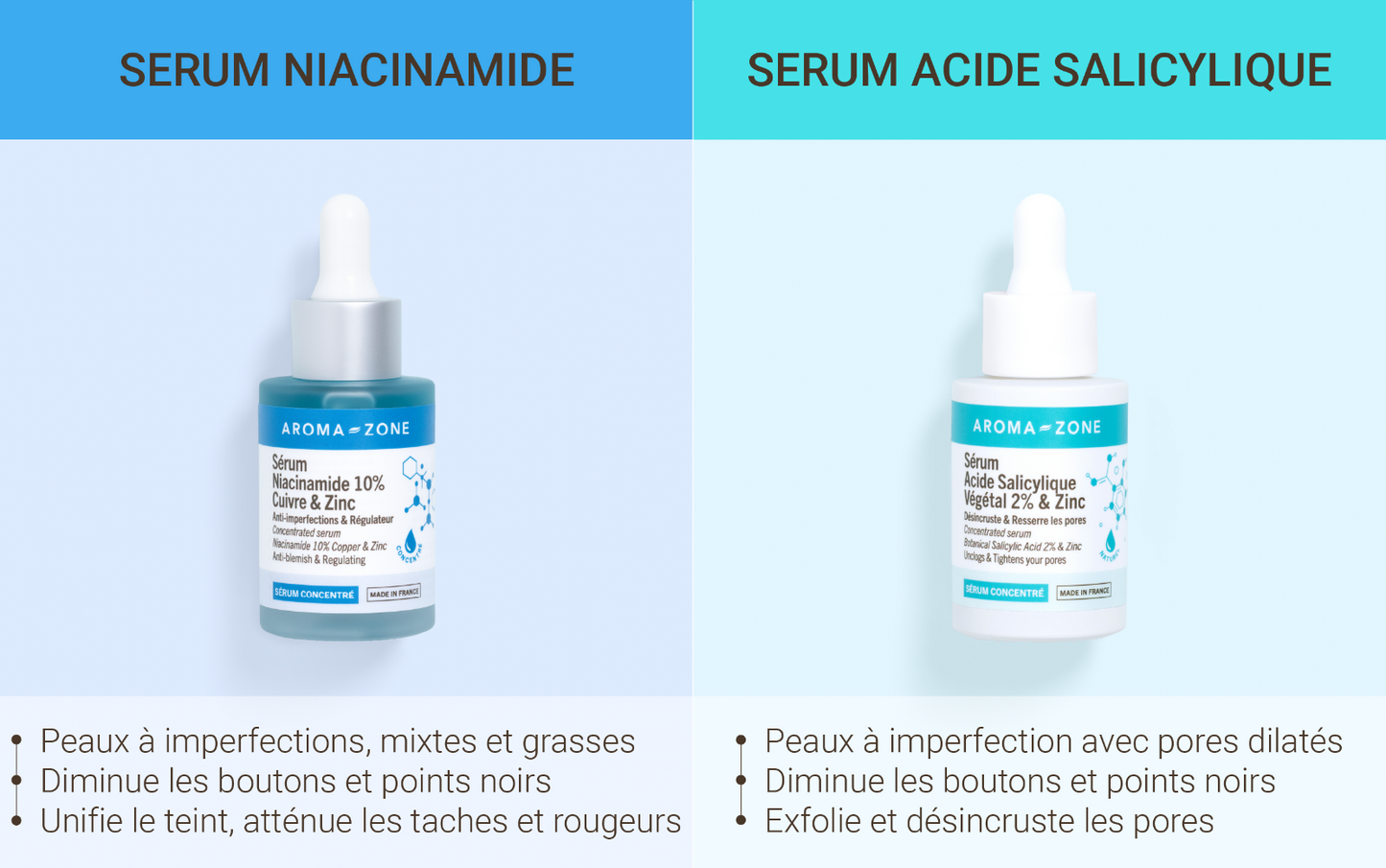 Sérum Aroma-Zone au choix anti-âge éclat anti tâche, fermeté imperfection 30ml