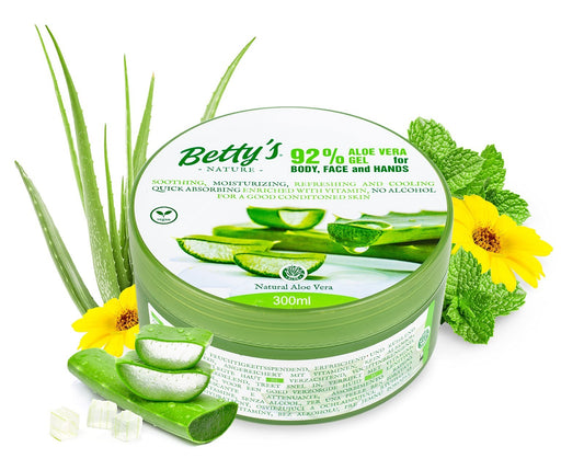 ALOÉ VERA GEL 92% BETTY'S - apaisant, sans paraben - 300ml, multi-usages