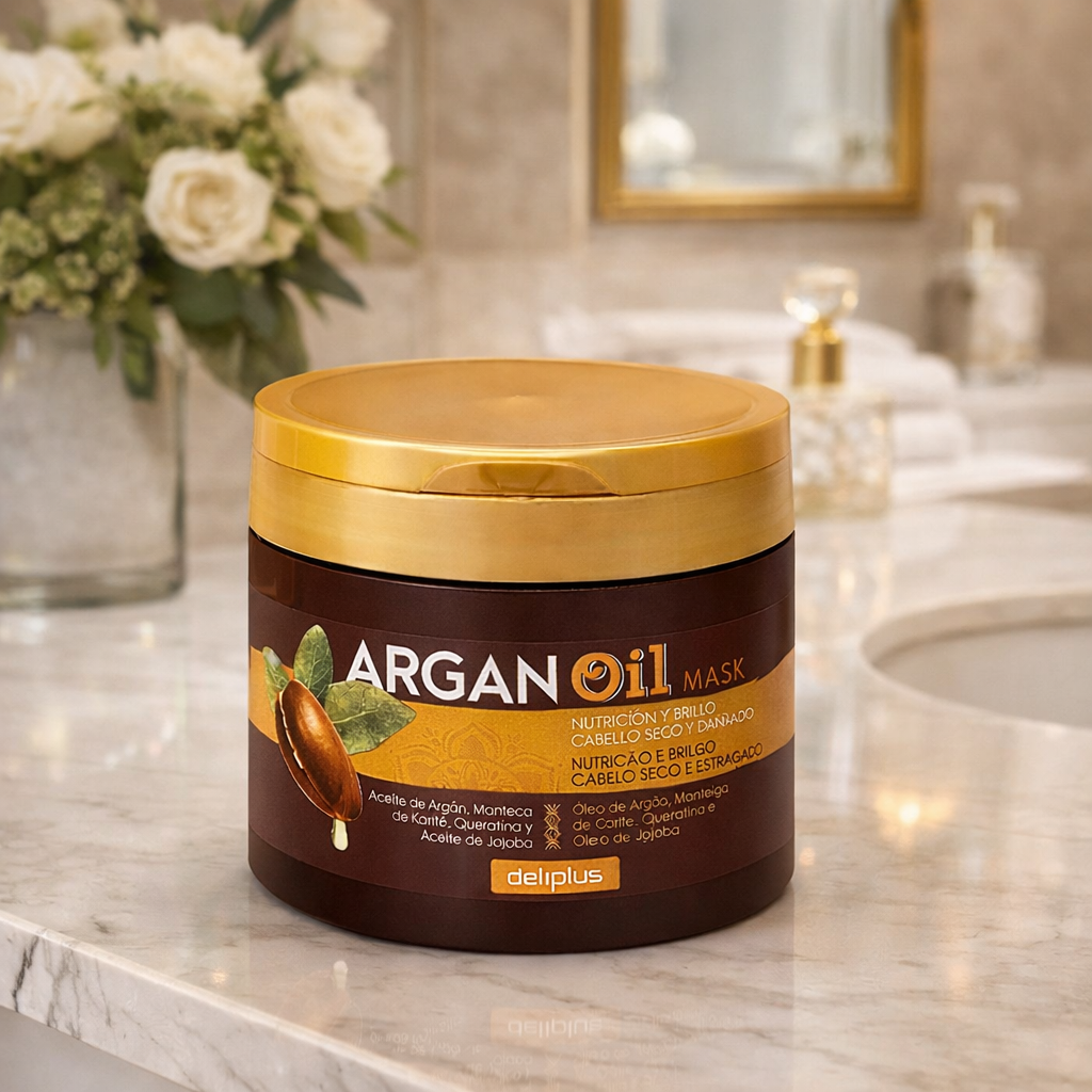 DELIPLUS MASQUE POUR CHEVEUX SECS ET ABÎMÉS À L'HUILE D'ARGAN 200ML Argan Oil
