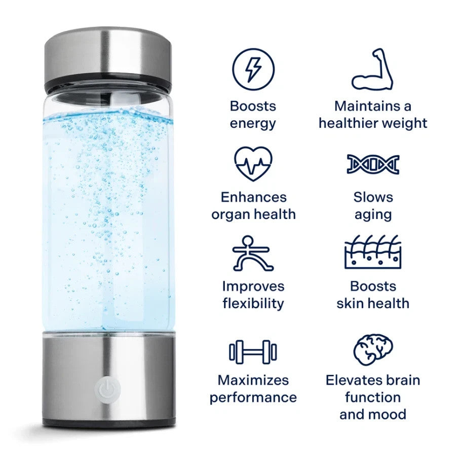 Hydrogen Water Bottle Generator – Portable Rechargeable Rich Water Maker