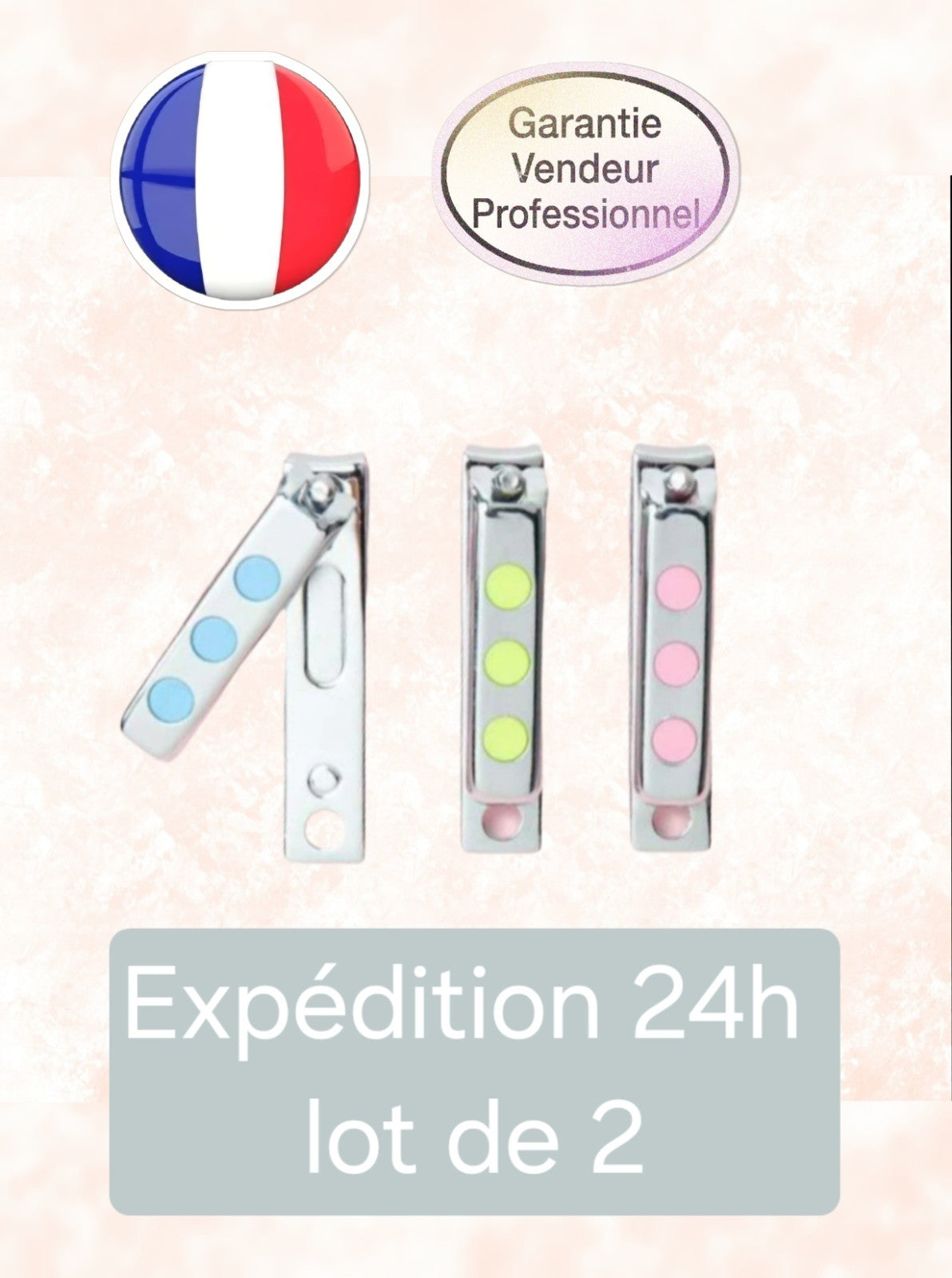 Lot De 2x Coupe-ongle Professionnel en Acier Inoxydable Voyage Petit Format Lime