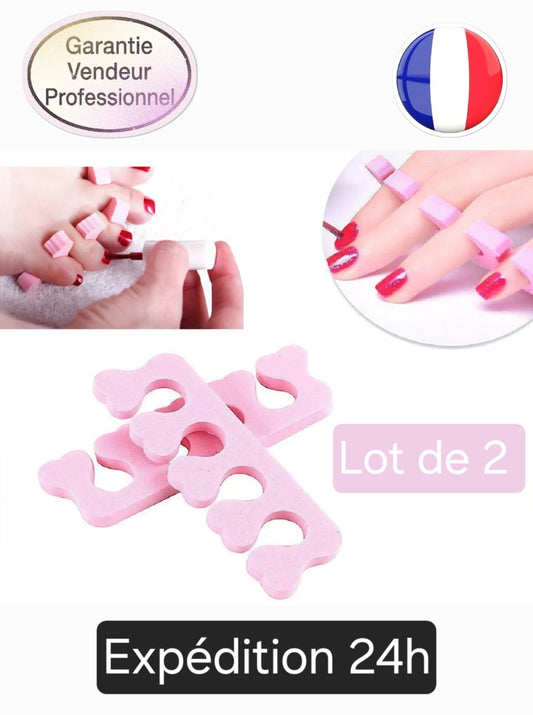 Lot De 2 Séparateur de doigt orteil pour manucure et pédicure outil vernis ongle