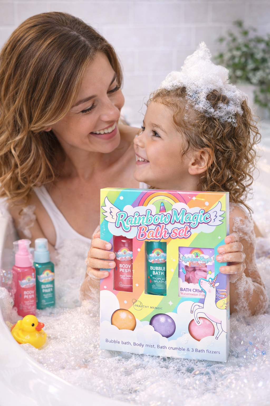Coffret Bain Enfant Rainbow Magic – 6 pièces - boule de bain - idéal cadeau