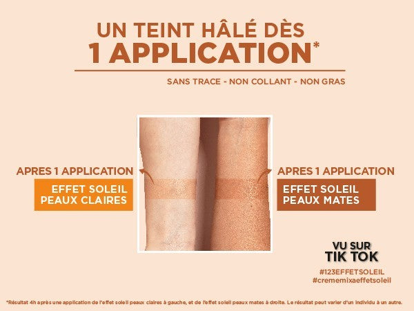Mixa Effet Soleil Autobronzant Peaux Mates - 250 ml - Hydratant - Mini Paillette