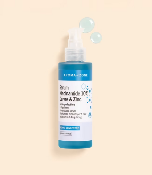 AROMA-ZONE SÉRUM CONCENTRÉ NIACINAMIDE 10% CUIVRE & ZINC 100ML FLACON EN VERRE