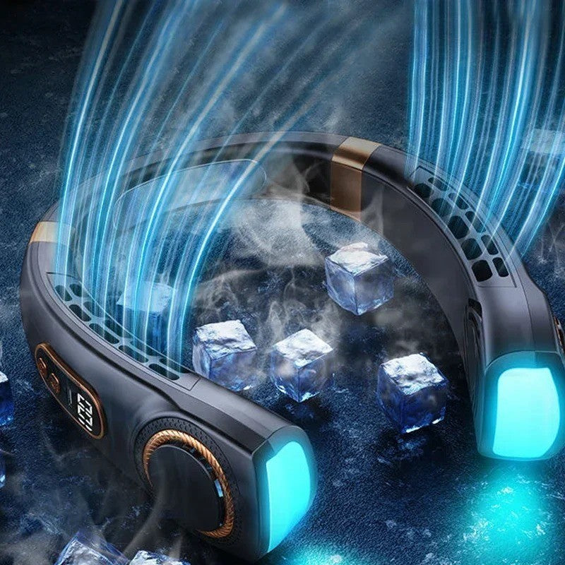 Neck Fan Rechargeable 8000mAh LED Display 360° Cooling Airflow Mini Conditioner