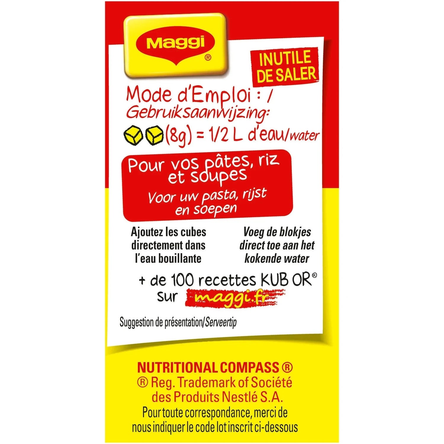 Bouillon en cubes KUB OR la boite de 32 cubes - 128 g