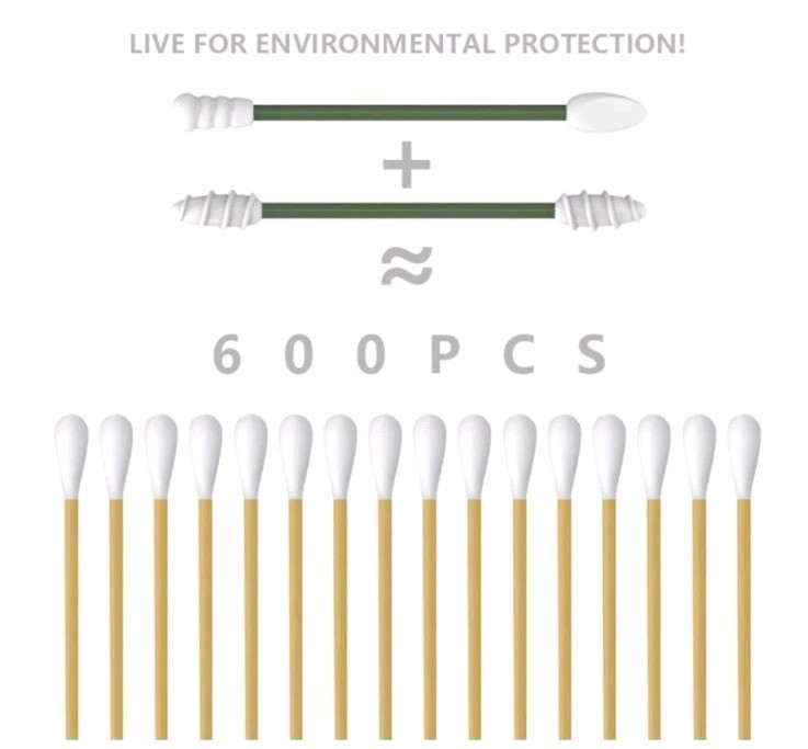 2 pcs Boite Coton Tige Réutilisable Oreille Nettoyage Ecologique écouvillon Rose