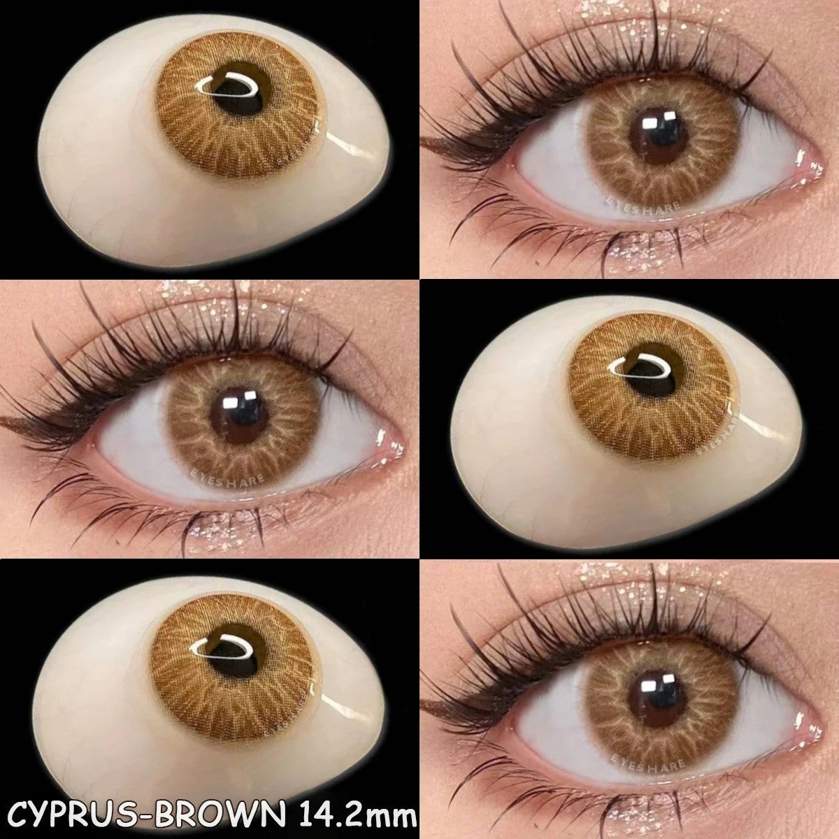 Lentilles de Contact Colorées - Marron, Gris, Vert, Bleu - Effet Naturel - 1 an