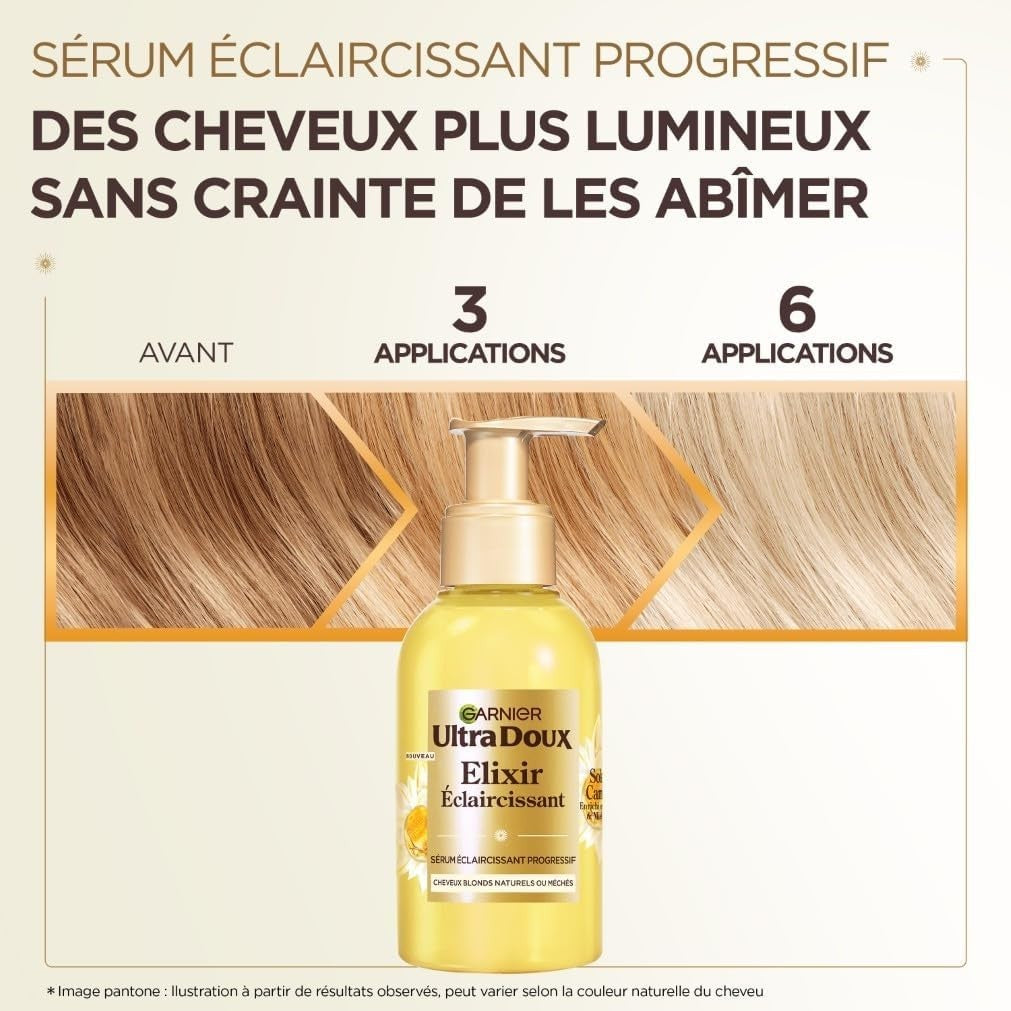 Garnier Ultra Doux Élixir Éclaircissant Progressif Blond Camomille Miel 120ml