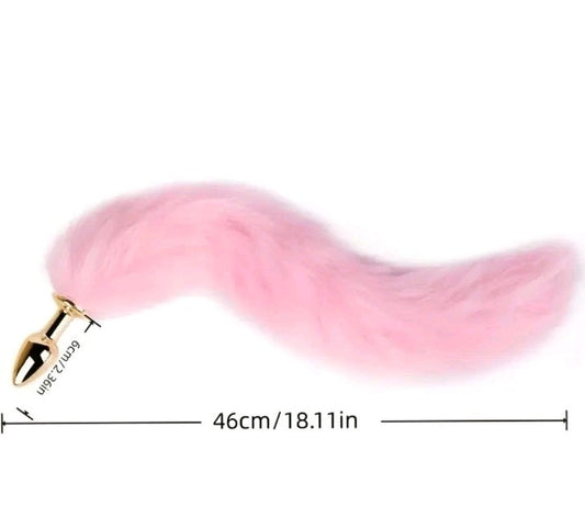 Plug anal Queue renard Rose Pastel Style Métal Taille M GODE - SEX TOYS