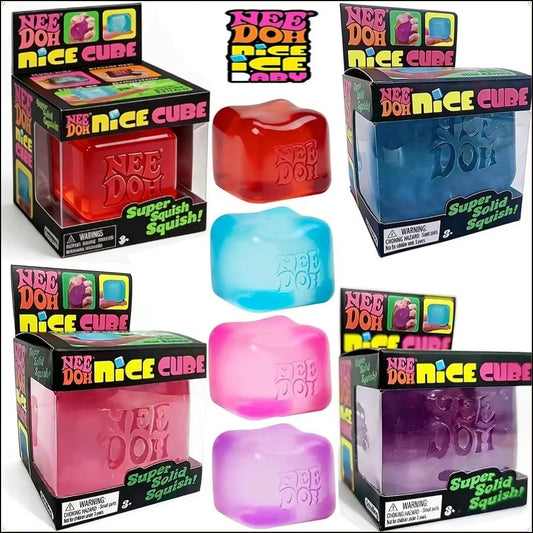 NeeDoh Nice Ice Baby Small Cube Fidget Squish Toy Nee Doh Mini Squeeze Ball NEW