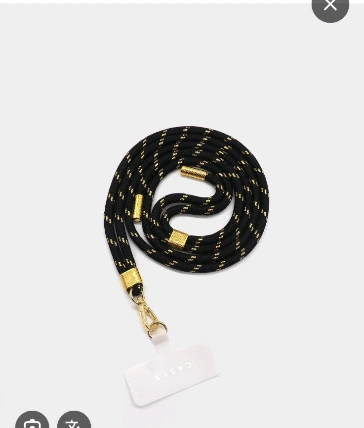 BigBen Bandoulière pour Téléphone Universelle Doré Noir Adaptable Mixte Réglable