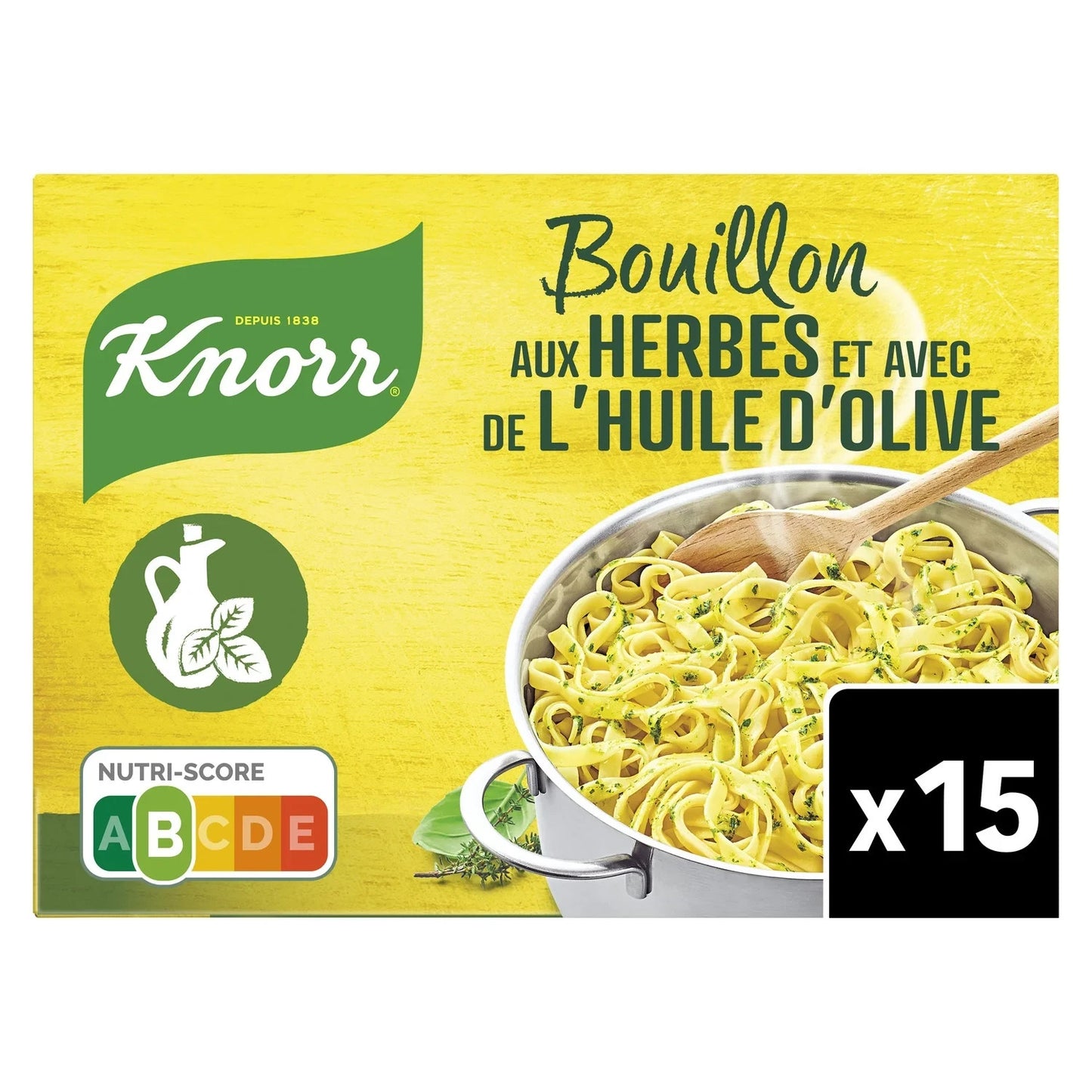 Bouillon cube herbes et huile d'olive Puget KNORR les 15 tablettes de 10 g