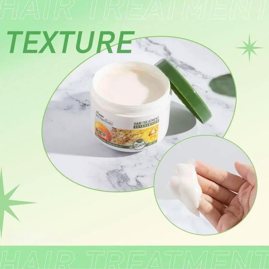 BIO Nutrients Masque Capillaire au Riz & Kératine Cheveux Secs & Abîmés 250 ml