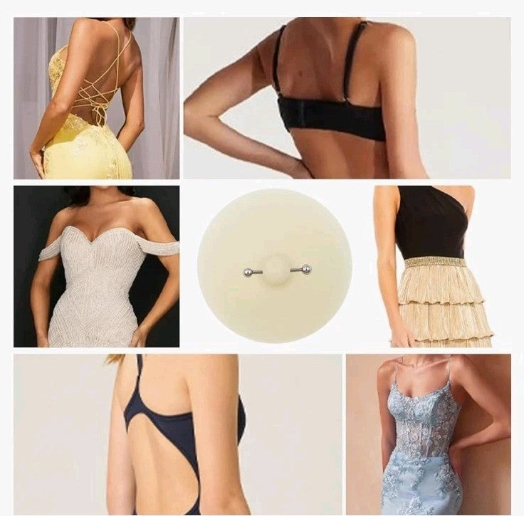 Paire de cache téton Piercing Piercer en silicone doux neuf, chair, forme ronde