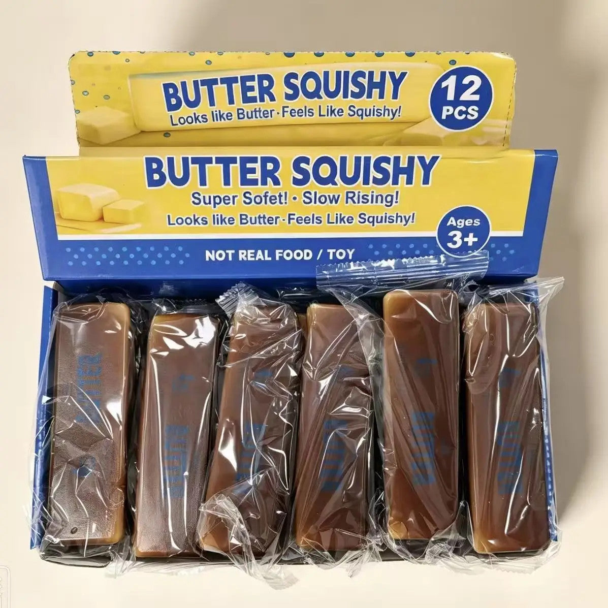 🍫 Jouet Anti-Stress Squishy Bâton de Beurre Chocolaté Remontée Lente