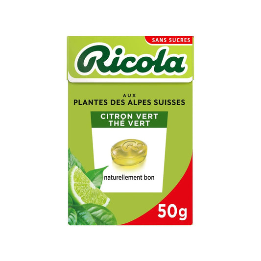 1 Boite Ricola citron vert thé aux plantes des alpes suisses boite de 52 Grammes