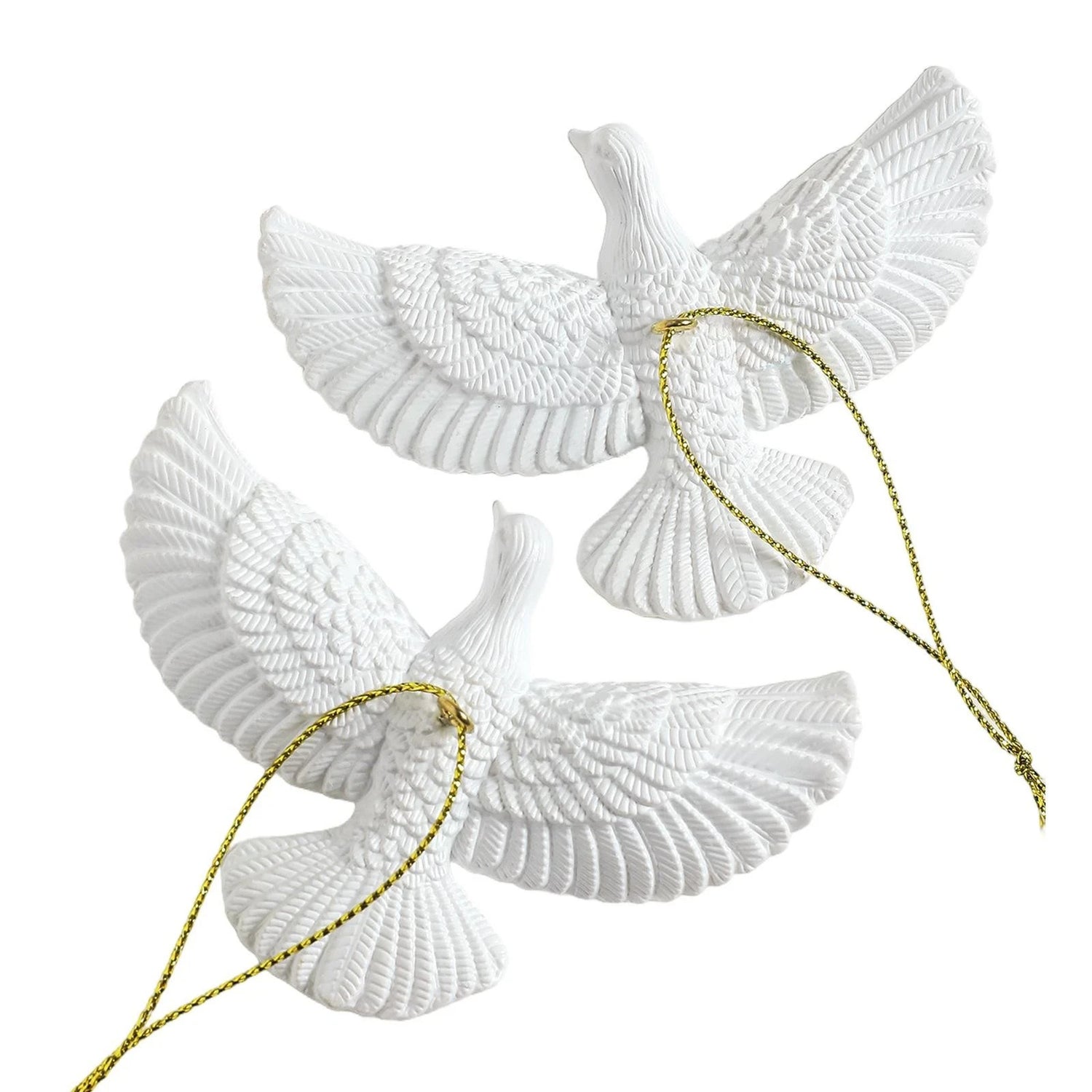 Christmas Decorations Resin Style Friendship Doves - Christmas Tree Ornament Set