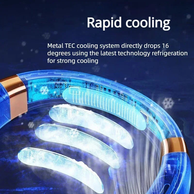 Neck Fan Rechargeable 8000mAh LED Display 360° Cooling Airflow Mini Conditioner