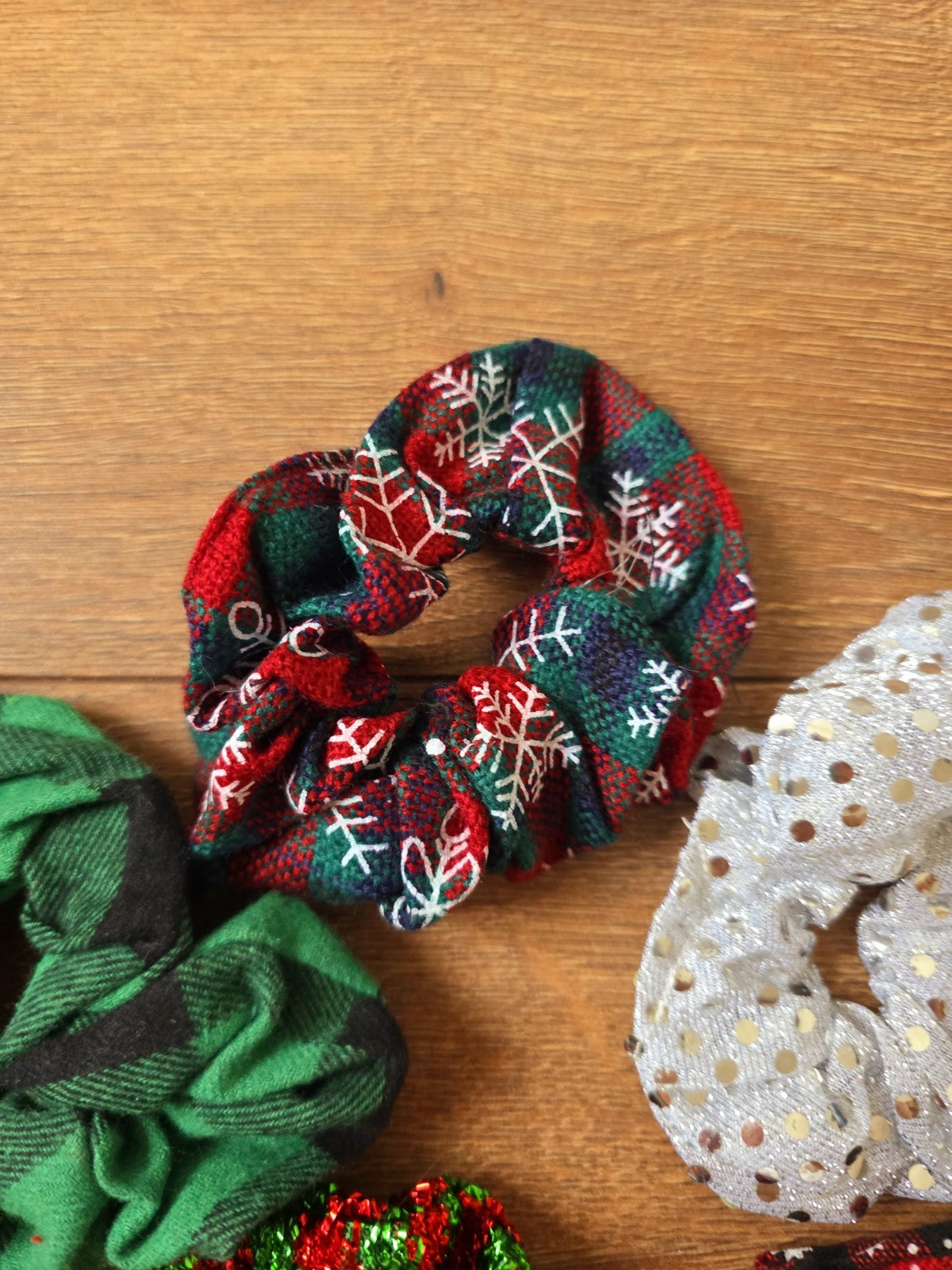 Élastique Chouchou De Noël  Cadeau Offre Fête Accessoires Cheveux Femme Fille X5