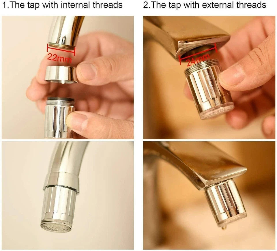 Embout robinet lumineux lumière LED 7 couleurs avec joint filtre mitigeur France