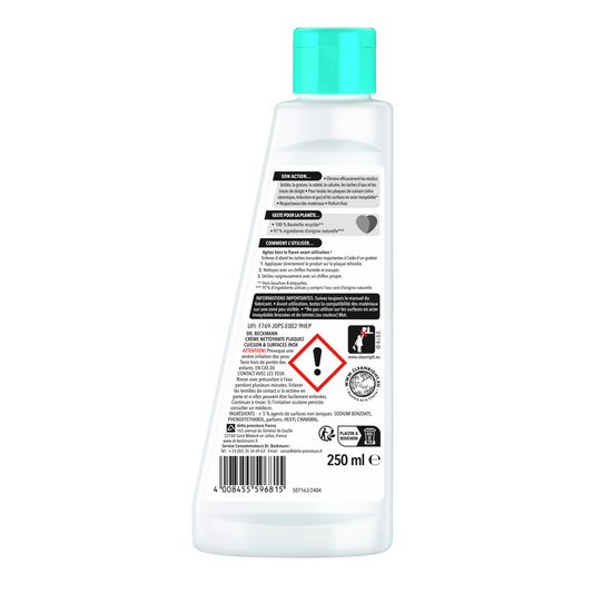 Dr. Beckmann Crème Nettoyante Plaques Cuisson & Surfaces Inox, 3en1 Nettoie, 250