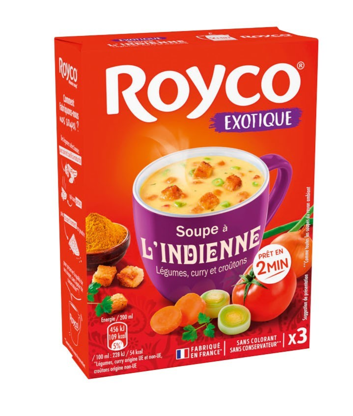 Royco - Soupe à l'indienne légumes, curry et croûtons x3 sachets