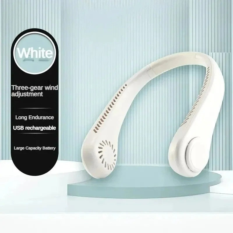 Ventilateur de cou rechargeable 8000mAh avec affichage LED, flux d’air refroidis