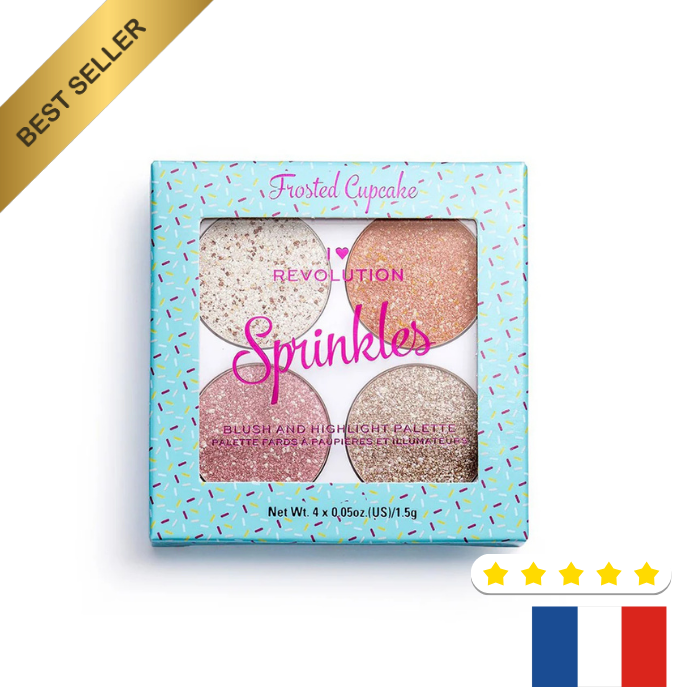Makeup Revolution Blush & Highlighter Palette - Sprinkles - Frosted Cupcake