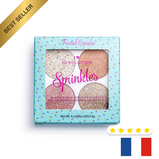 Makeup Revolution Blush & Highlighter Palette - Sprinkles - Frosted Cupcake