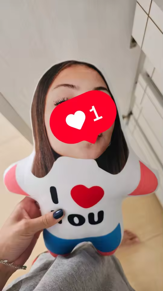 💖 Peluche personnalisée avec photo visage coussin cadeau Je t’aime famille amis