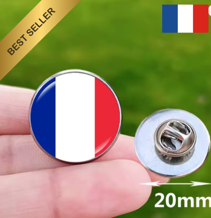 Pins pin badge pin's drapeau france francais française rond cocarde papillon