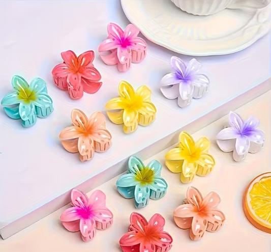 Lot de 6 petites pinces à cheveux en forme de fleur pour femme jolie coloré