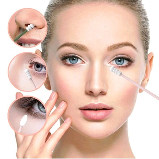 2 pcs Boite Coton Tige Réutilisable Oreille Nettoyage Ecologique écouvillon Gris