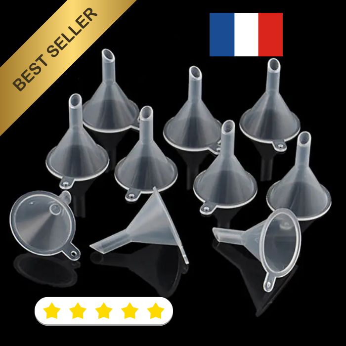 Mini Entonnoir flacon transparent Lot de 10 / transvider / plastique