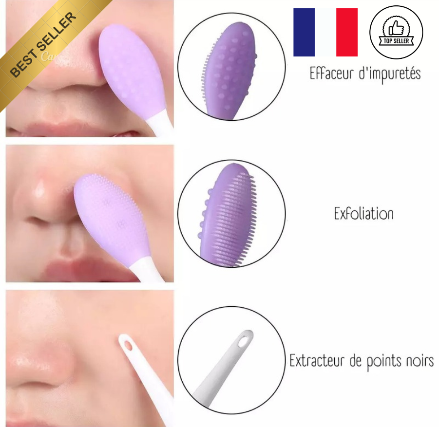 Brosse Exfoliante et Massante en Silicone pour le Nettoyage des Points Noirs