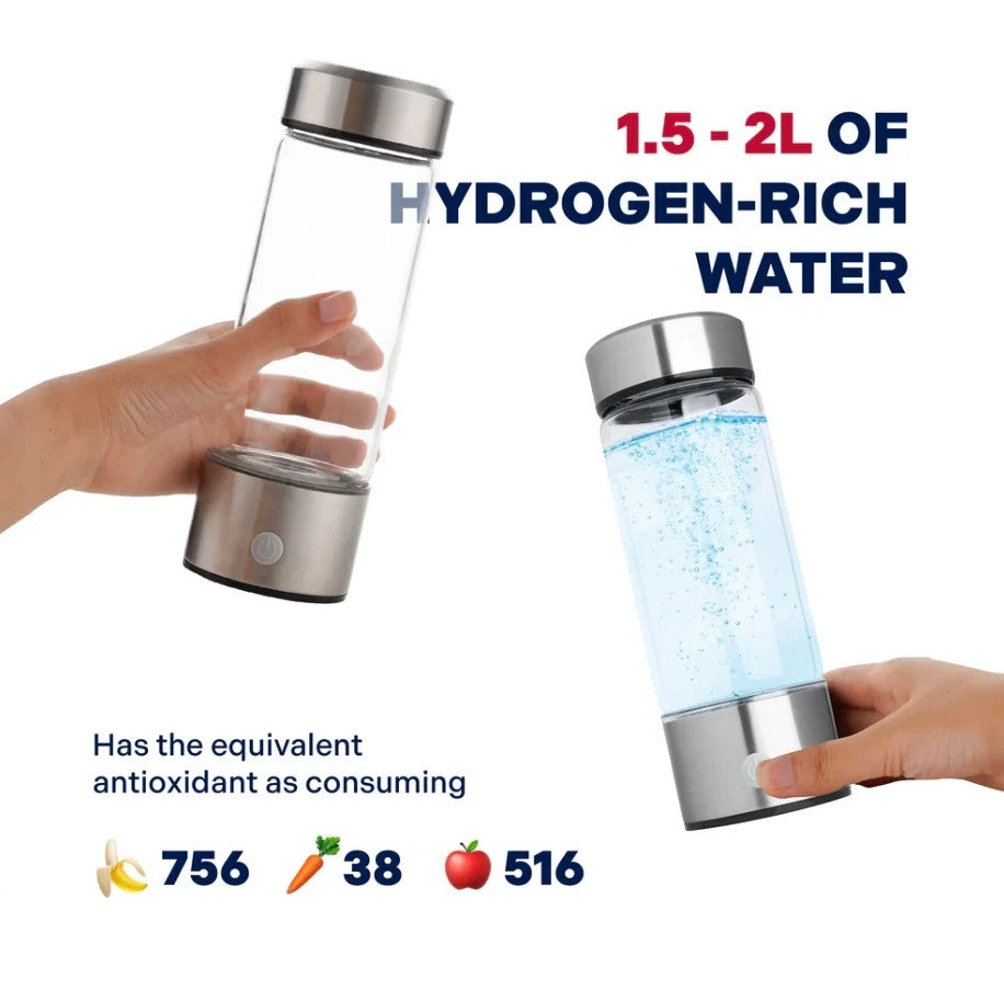 Hydrogen Water Bottle Generator – Portable Rechargeable Rich Water Maker