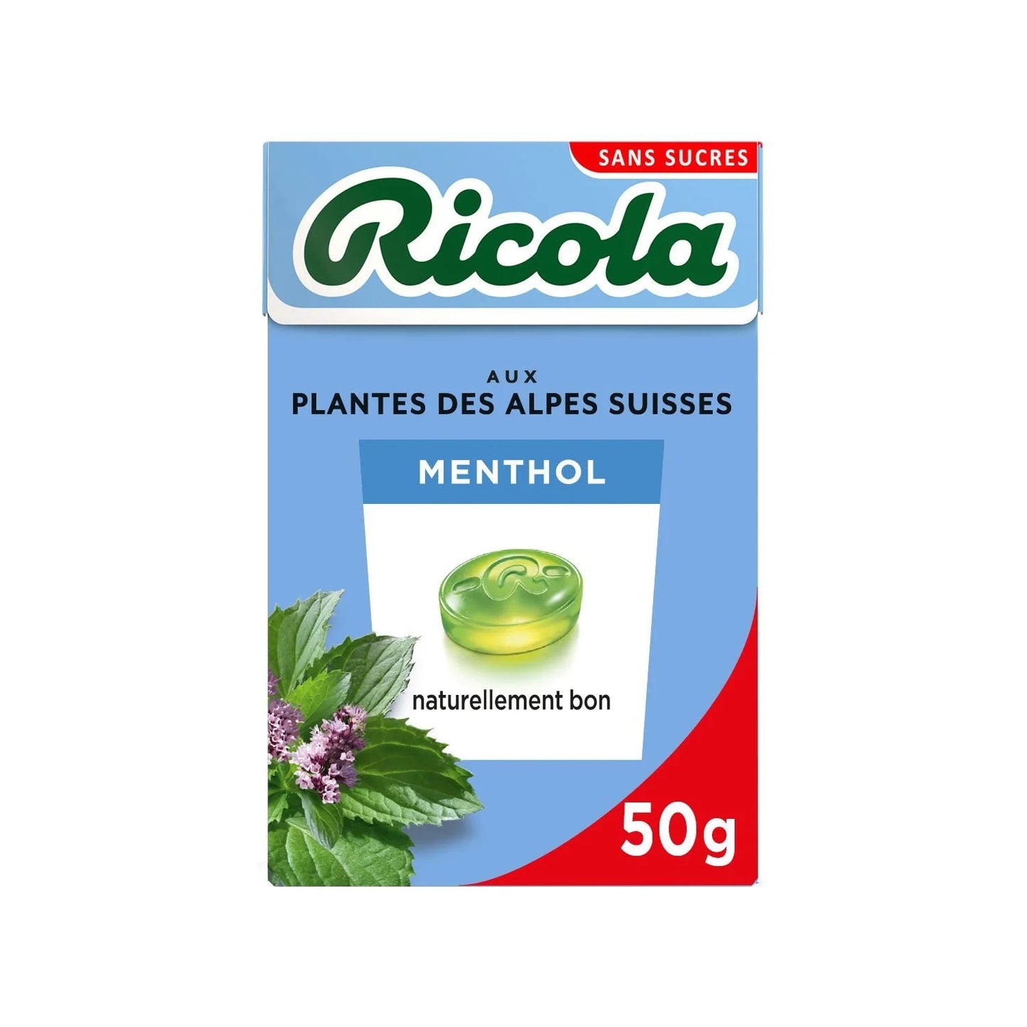 1 Boite Ricola Bonbons menthol sans sucres 50g