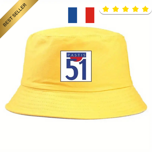 Bob pastis 51 chapeau apéro protection soleil plage couleur jaune apéritif